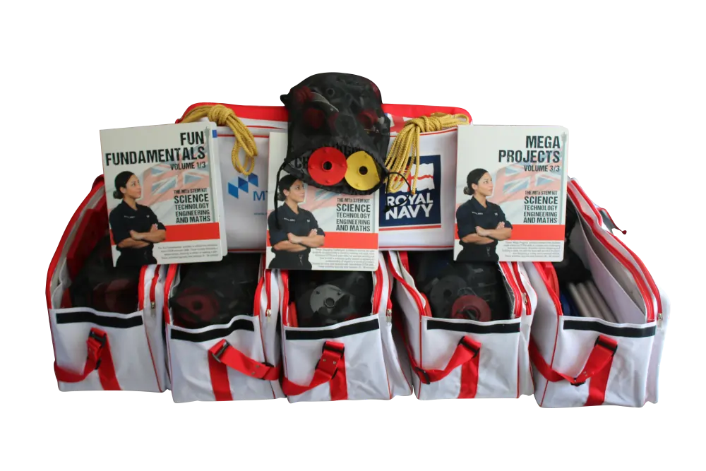 Kit de la Marina Real de MTa utilizado para el aprendizaje práctico y experiencial en el entrenamiento y desarrollo militar.